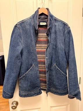 Workhorse Denim Jacket 100% Cotton Lined Collared Coat
